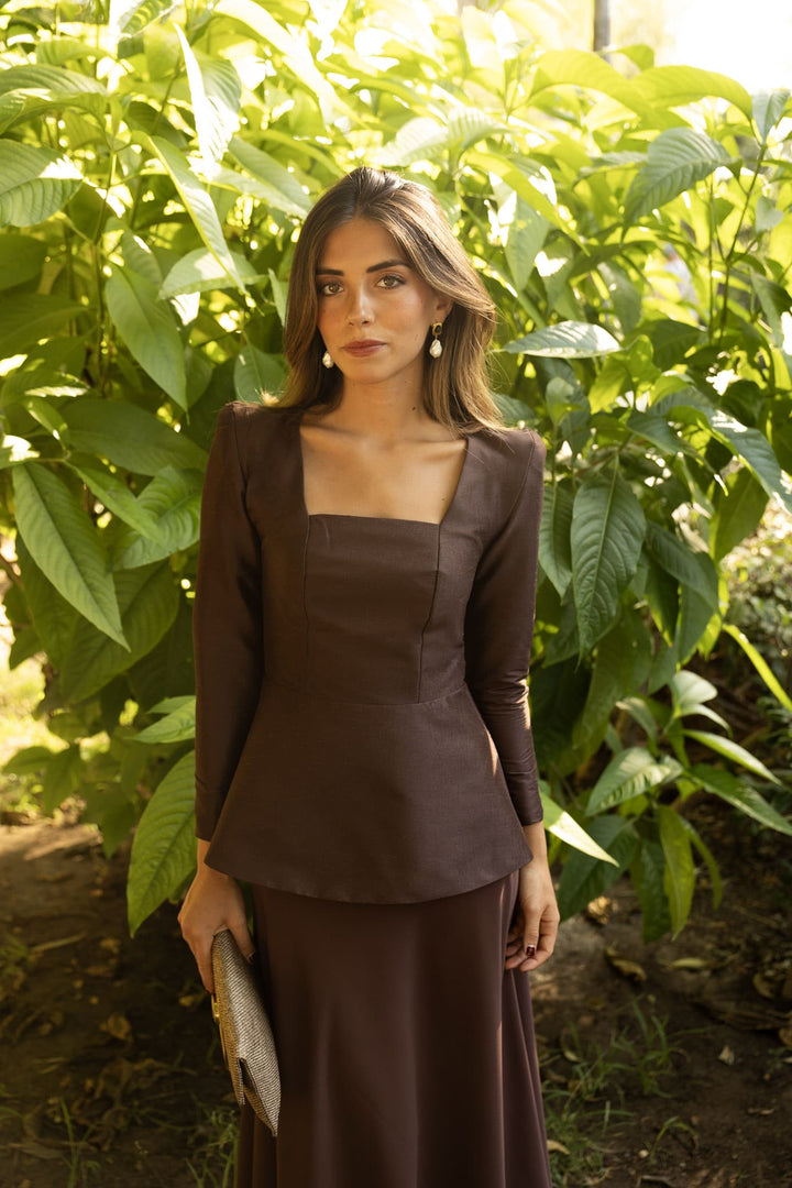 Flavia Gold Gauze Flared Skirt