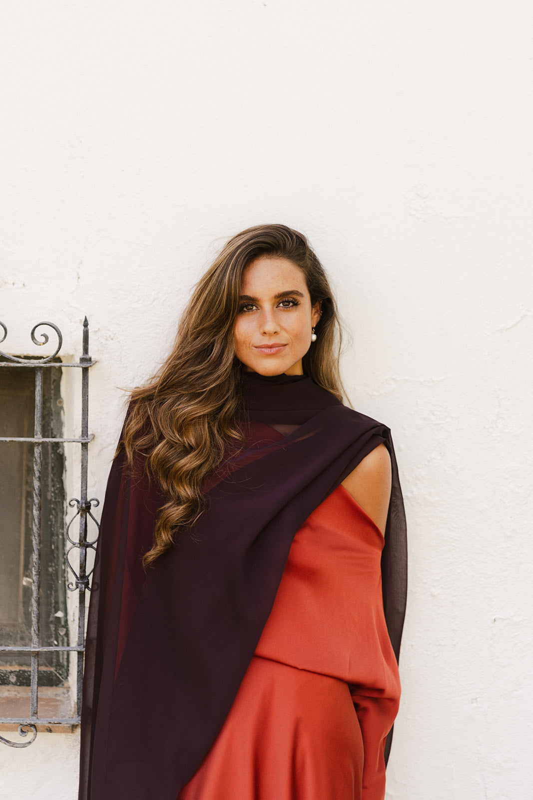 Eggplant Chiffon Cape