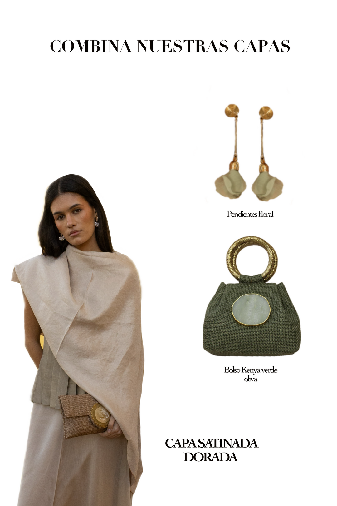 Capa Satinada Dorada posición asimétrica sofisticada | Dafonte Collection
