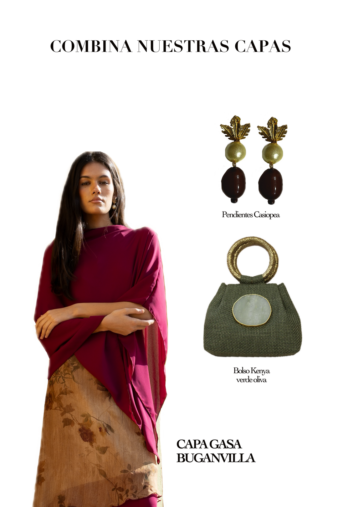 Capa gasa buganvilla conjunto completo look elegante, Dafonte collectio