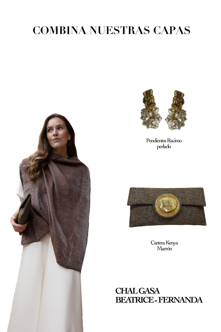 Capa Satinada Marrón diseño versátil oversized premium | Dafonte Collection
