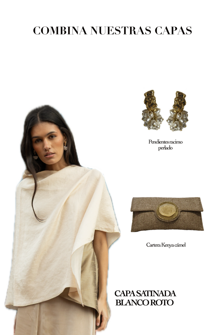 Capa Satinada Blanca rota look completo para bodas | Dafonte Collection
