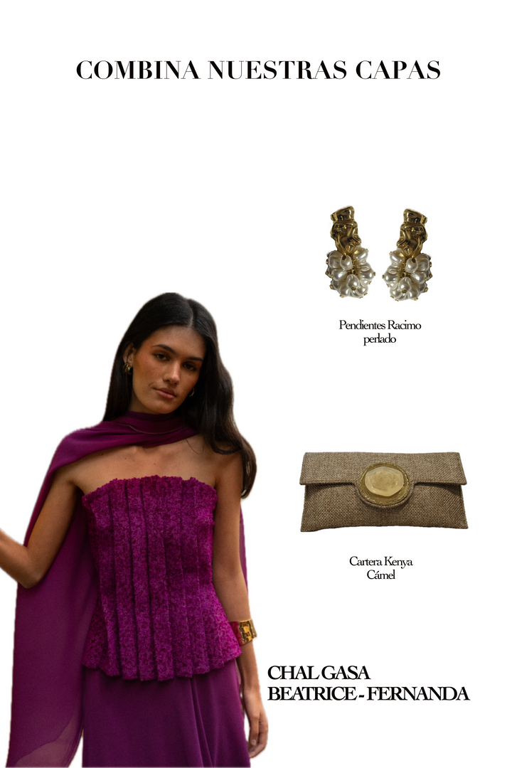 Chal gasa Beatrice-Fernanda conjunto completo look elegante