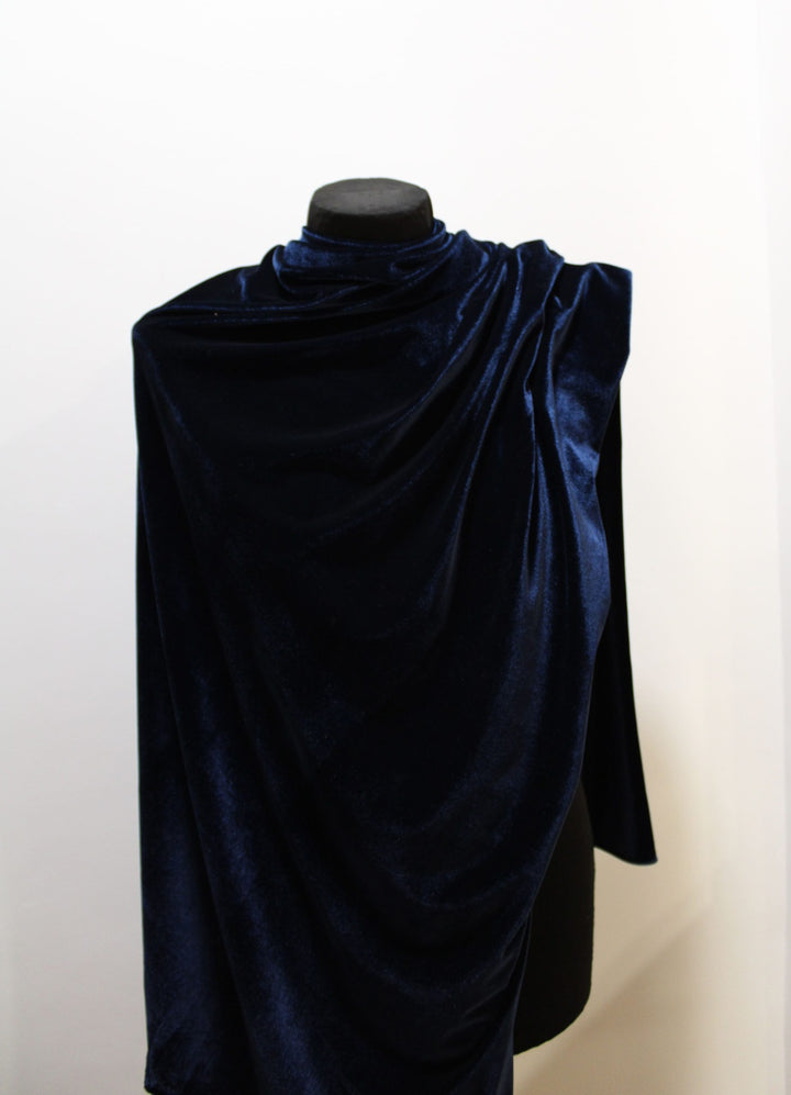 Navy Blue Velvet Cape