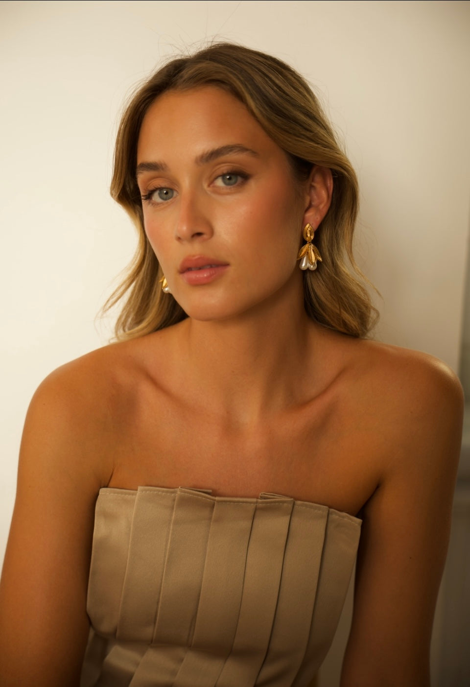 Pendientes Hojas Perlado