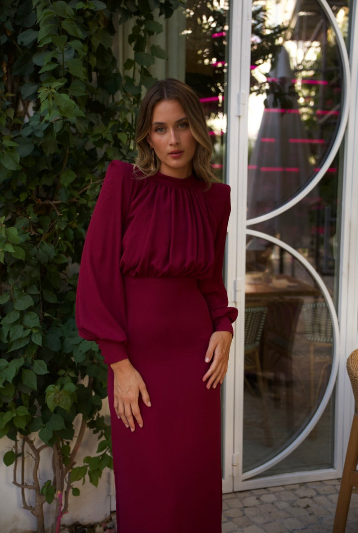 Vestido Namibia Buganvilla-vino