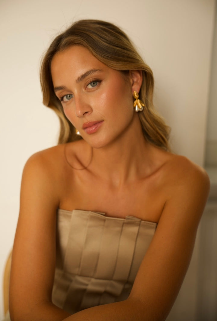 Pendientes Hojas Perlado