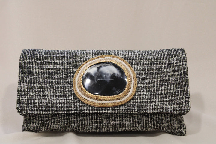 Cartera Kenya bi color negro y blanco