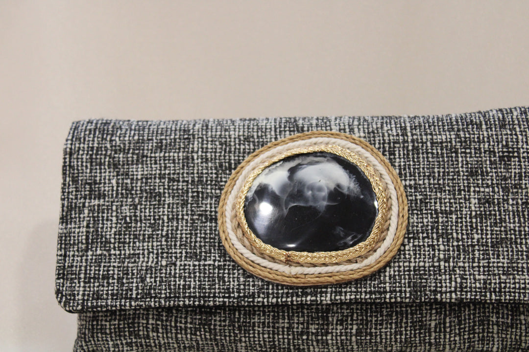 Cartera Kenya bi color negro y blanco