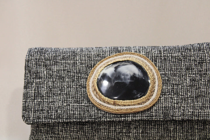 Cartera Kenya bi color negro y blanco