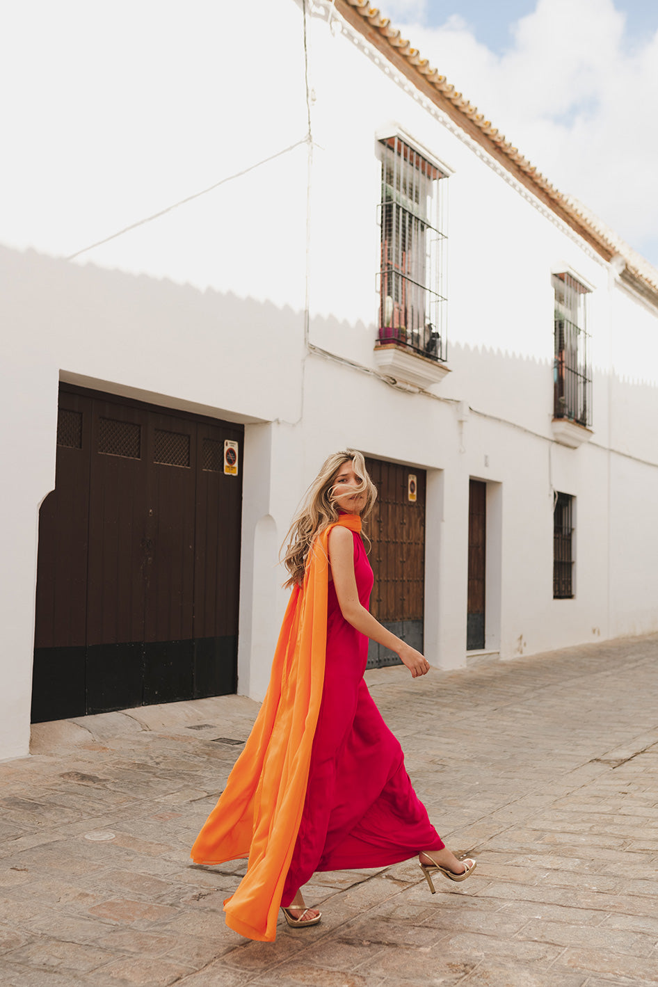 Vestido Lauren Fucsia + chal