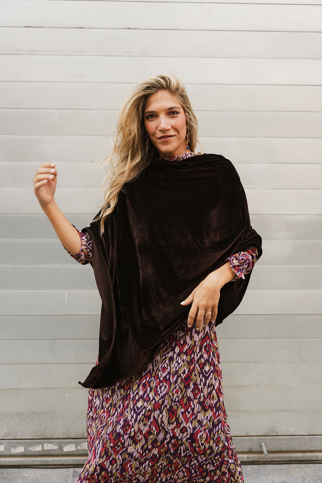 Camel Velvet Cape