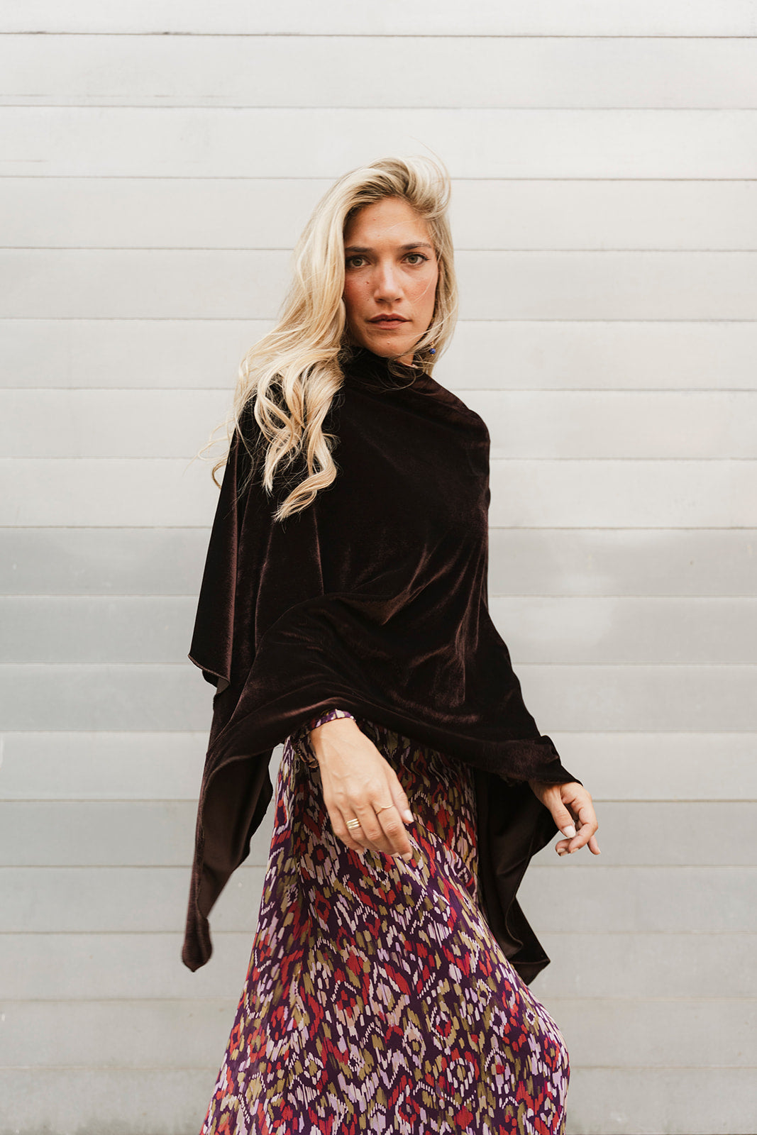 Camel Velvet Cape