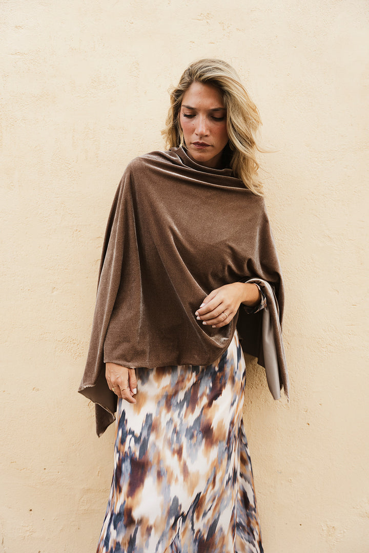 Camel Velvet Cape